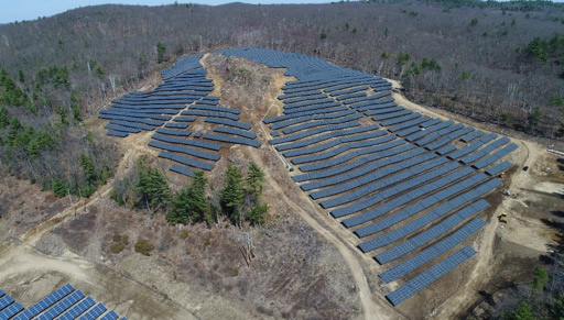 Drone photo of completed solar array